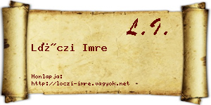 Lóczi Imre névjegykártya