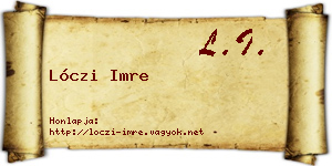 Lóczi Imre névjegykártya